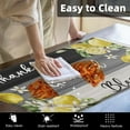 thumbnail image 4 of Yellow Lemon Anti-Fatigue Kitchen Rug Set of 2 Grey Black Farmhouse Vintage Wood Cushioned Kitchen Floor Standing Mat Waterproof Non-Slip Kitchen Mat and Rugs PVC Ergonomic Comfort Foam Rug, 4 of 6
