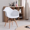 thumbnail image 2 of Hodedah Arm Bucket Seat Studio Dining Chair in White, 2 of 6