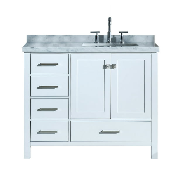 Offset Single Rectangle Sink Vanity, Rectangle Sink Vanity Top