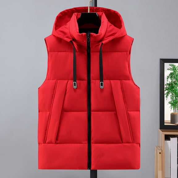 YueHuiYing Outdoor Ventures Men's Full-Zip Lightweight Vest Outerwear with Pockets Warm Winter Sleeveless Jacket