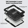 thumbnail image 2 of 3 Layer Case for iPad Pro 11 2022/2021/2020/2018/Air4/Air5, for Kids Heavy Duty Protective Case with Screen Protector & Stylus Holder & 360 Rotating Stand and Hand/Shoulder Strap Cover - Black, 2 of 9