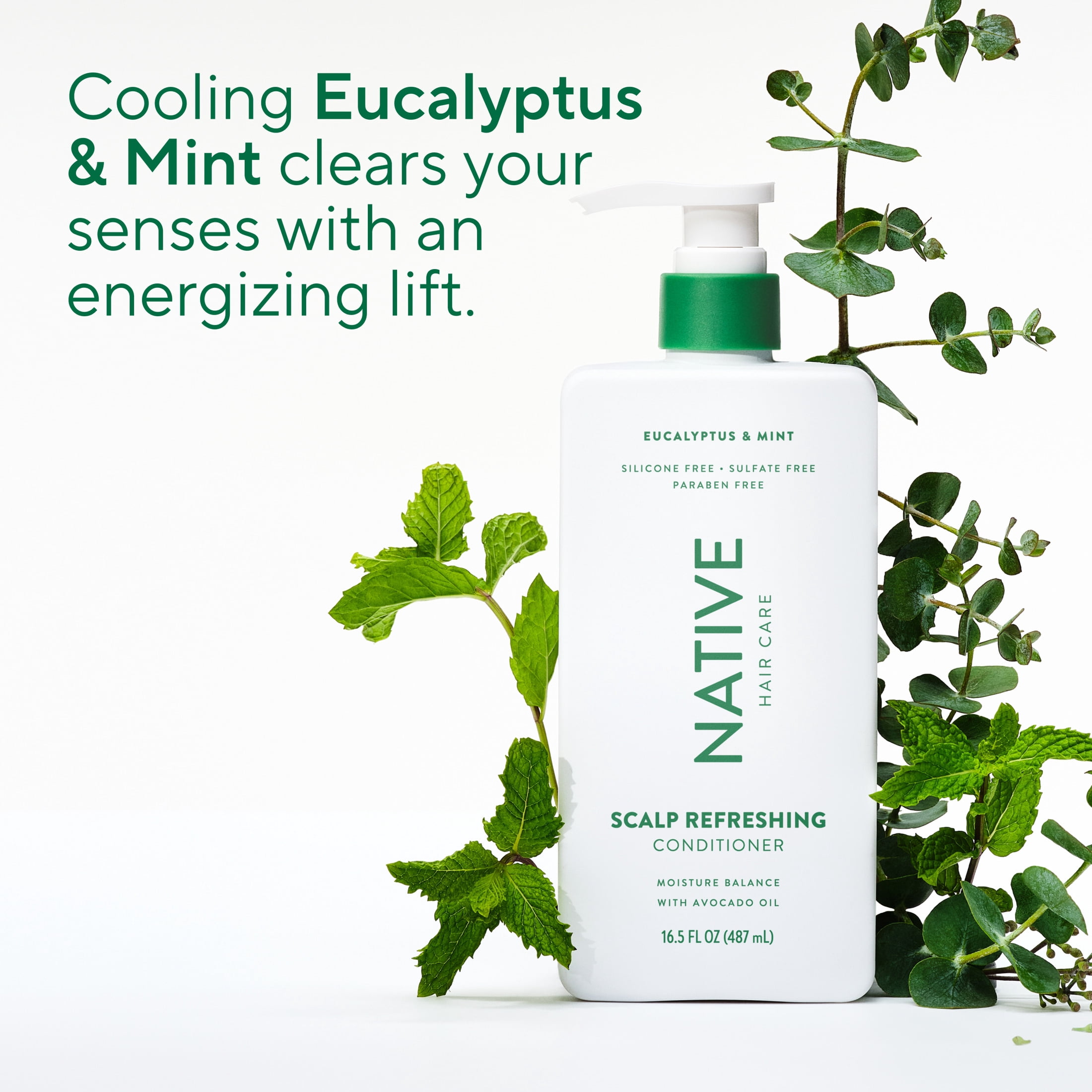 Native Scalp Refreshing Conditioner Eucalyptus & Mint with Avocado Oil, Sulfate Free 16.5 fl oz