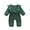 Green, variant on Diufon Infant Baby Girls Romper Newborn Long Sleeve Ruffle Lace Button Bodysuit Solid Color Bow Tie Jumpsuit