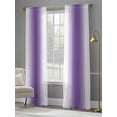 thumbnail image 5 of Purple White Ombre Semi Sheer Curtains 84 Inch Length 2 Panels Set, Modern Abstract Art Farmhouse Gradient Sheer Kitchen Curtain Privacy Voile Window Curtain for Living Room Bedroom Rod Pocket Drapes, 5 of 7