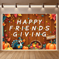 thumbnail image 3 of Thanksgiving Turkey Banner Colorful Leaves Pumpkin Decoration Rustic Party Decoration for Friendsgiving Celebration Autumn Gathering Indoor Event, 3 of 9