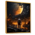 thumbnail image 2 of Designart "Man Lost in Odyssey of Black Planet S II" Fashion Framed Wall Art - Modern Black Science Fiction Hallway Framed Wall Art Decor, 2 of 6
