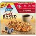 thumbnail image 2 of (4 pack) Atkins Blueberry Soft Baked High Protein Energy Bars, Low Sugar, High Fiber Protein Snack, Keto-Friendly Bars, 5 Ct, 2 of 9