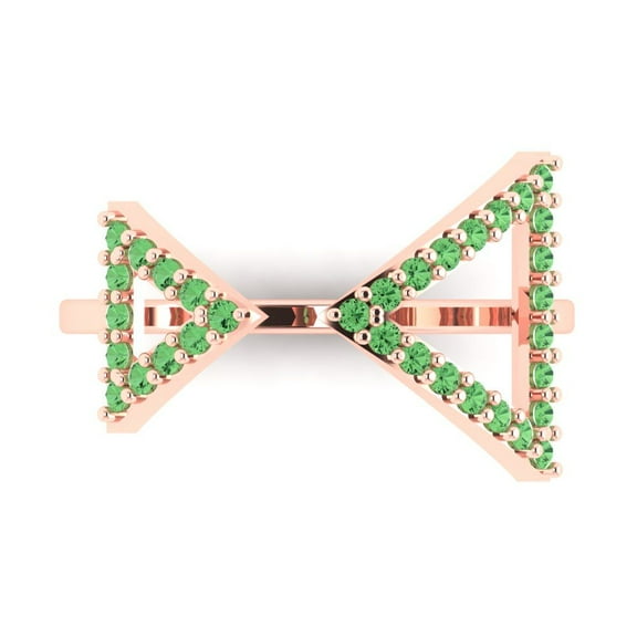 Statement Engagement Ring for Women - 0.2475ct Simulated Green Diamond in 18K Rose Gold Promise Ring