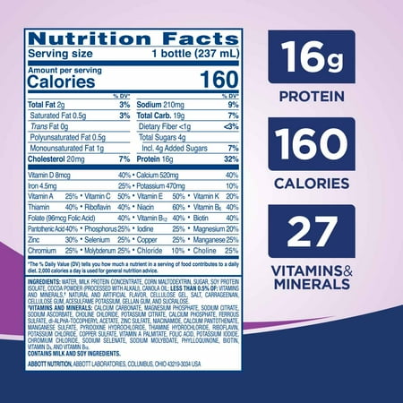 Ensure High Protein Nutrition Shake, Milk Chocolate, 8 fl oz, 24 Count