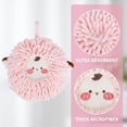 thumbnail image 3 of Unique Bargains Cute Sheep Animal Chenille Soft Hanging Hand Towel Pink 6" x 6", 3 of 6