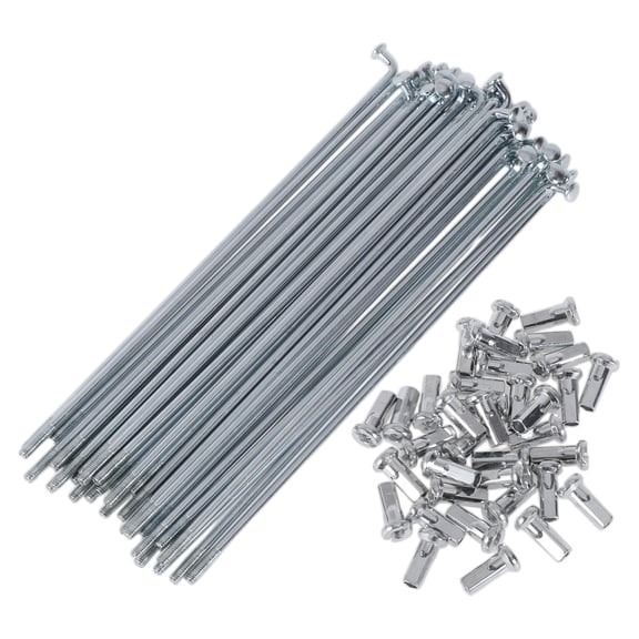 Unique Bargains 36 Set 12G Bicycle Spokes 130mm Bike Wheel Spokes 45 Steel Galvanized Silver Tone