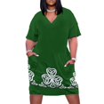 thumbnail image 2 of Vestido de verano elegante con bolsillos sueltos y trébol celta para mujer, conjunto largo, vestidos de verano para mujer 2025, 2 of 7