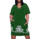 thumbnail image 2 of Vestido de verano elegante con bolsillos sueltos y trébol celta para mujer, conjunto largo, vestidos de verano para mujer 2025, 2 of 7