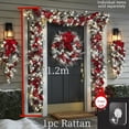 thumbnail image 3 of Christmas Wreath Rattan Set Wreaths For Doors New Year Decorations Flower Garland Outdoor Home Decor Christmas Decoration 2024, 3 of 5