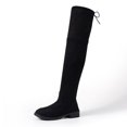 thumbnail image 4 of Wavsuf Boots for Women Over-the-Knee Winter with Zipper Slip Resistant Oversized Flock Black Shoes Size 43, 4 of 5