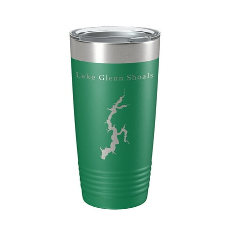 

Lake Glenn Shoals Map Tumbler Travel Mug Insulated Laser Engraved Coffee Cup Illinois 20 oz Green