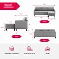 MUZZ Sectional Sofa with Movable Ottoman, Free Combination Sectional