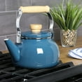 thumbnail image 2 of Mr. Coffee Quentin 1.5 QT Enamel On Steel Tea Kettle w/Wood Handle - Blue, 2 of 2