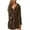 Brown, variant on successthop Womens Plus Size Robe for Winter Two Side Fleece Fuzzy Pajamas Belted Collar Bathrobe with Pocket Orange S