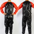 thumbnail image 3 of Sudadera de fitness con rayas rojas negras, sudadera de entrenamiento para ejercicio para hombres y mujeres, quemagrasas (L), 3 of 3