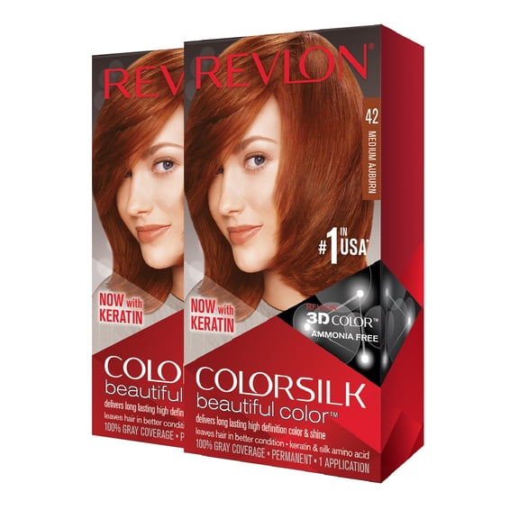 Revlon ColorSilk Beautiful Color Hair Color - Medium Auburn,2pk