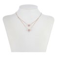 thumbnail image 3 of Fino Collar Doble Zirconia Diamante Blgari Oro Rosa 14k Lam rosa Unitalla, 3 of 7
