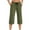 A-Army Green, variant on Susanny Womens Casual Summer Cropped Lightweight Pull on Capris Petite Gym Loose Crop Pants Gaucho Low Waist Capri Pants White M