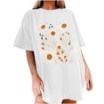 thumbnail image 2 of Fiudx Liquidación de Ofertas Flash Camisetas Informales con Estampado de Flores para Mujer, Camisetas Extragrandes de Manga Corta, 2 of 7