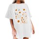 thumbnail image 1 of Faldas Cortas para Mujeres, Impresión de Flores Casual Oversized Camiseta de Manga Corta Top Hecho de 95% Poliéster 5% Spandex para Primavera Verano, Falda Corta de Verano, 1 of 7