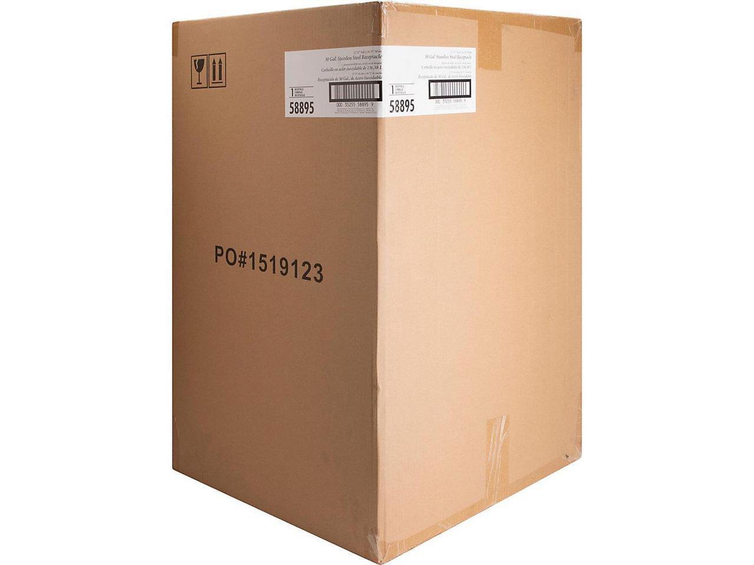 Genuine Joe Solutions 30 Gallon Stainless Steel Garbage Can, Silver