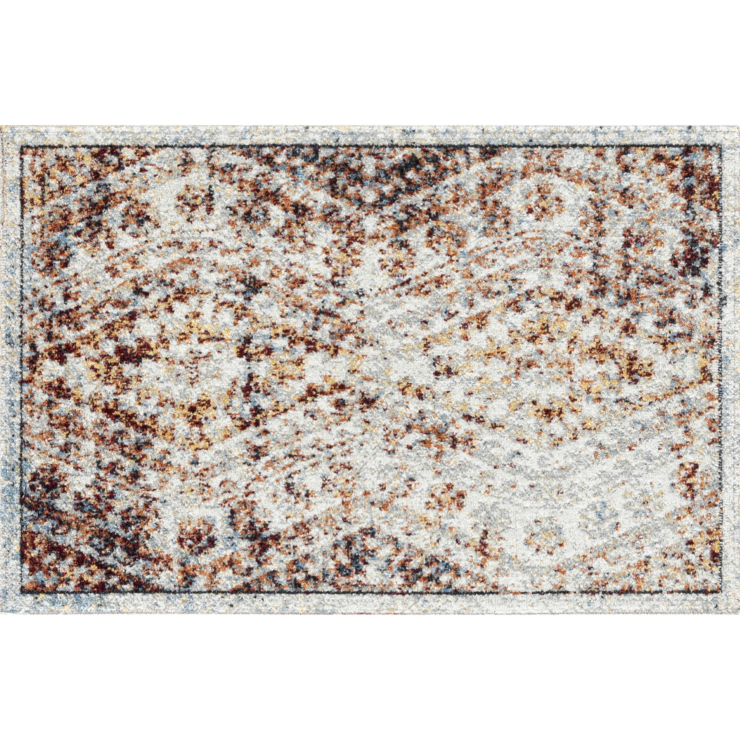 Contemporary 2x3 Area Rug (2' x 3') Diamond Rust, Rust Indoor Scatter Easy to Clean