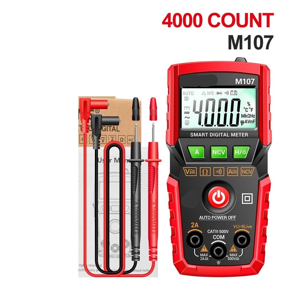 Mini Digital Multimeter 4000 Counts Non Contact Current Voltage Tester Resistance Capacitance Meter ,High&Low Sensitivity