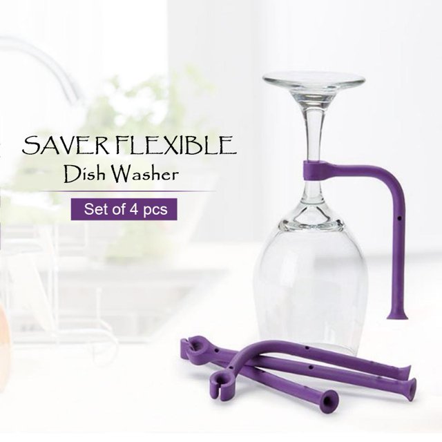 Termo 4 piezas de silicona flexible Stemware Saver Copa de vino Soporte Copa Estante fijo Tmvgtek Libre de BPA