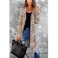 thumbnail image 2 of ABPHQTO Cárdigan largo de mujer con estampado de leopardo, 2 of 5