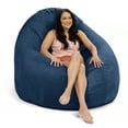 Jaxx 6 Foot Cocoon Large Bean Bag Chair for Adults, Navy