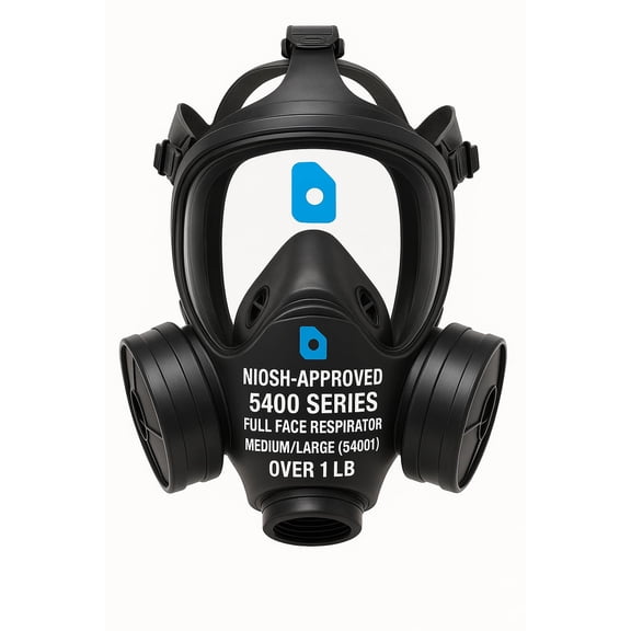 Triplenet Pricing 5400 Series NIOSH-Approved Full Facepiece Respirator Mask, Medium/Large Size (54001), Certified Respiratory Protection for Workplace Safety, Over 1 LB