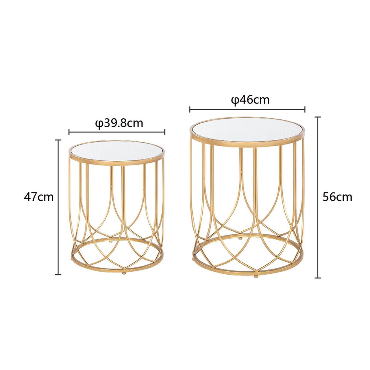 Private Jungle 2 PCS FCH End Table Side Table Glass Top Metal Frame Geo Eyelet Pattern Accent Table Golden Private Jungle 2 PCS FCH End Table Side Table Glass Top Metal Frame Geo Eyelet Pattern Accent Table Golden