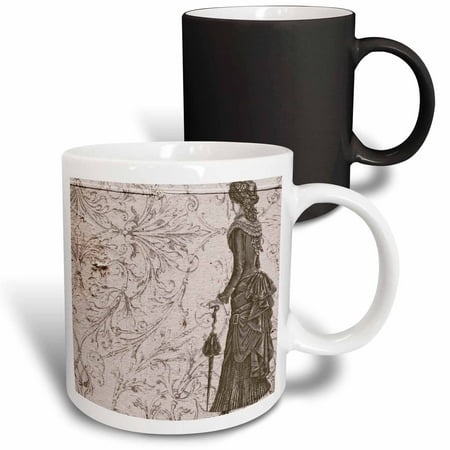 

3dRose Vintage Fashionable Lady Steampunk Art Magic Transforming Mug 11oz