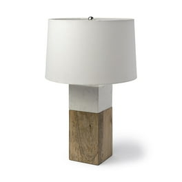 White Marble And Natural Wood Block Table Or Desk Lamp White Marble And Natural Wood Block Table Or Desk Lamp