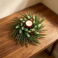 thumbnail image 5 of Dongrere Cypress Red Berry Candle Ring Wreath Artificial Table Centerpiece Ring for Candle Farmhouse Winter Holiday Dining Table Decor, E, 5 of 6