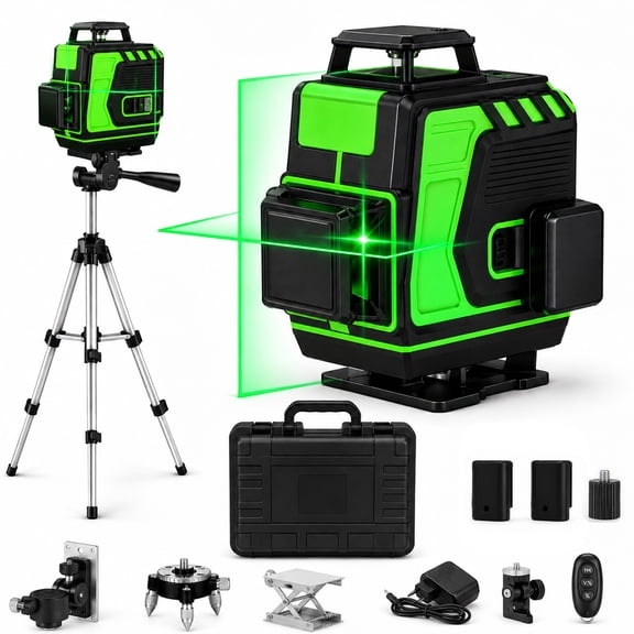 INSMART 16 Lines Self Leveling Laser Level with Tripod, 515nm Green Beam, IP54 for Construction