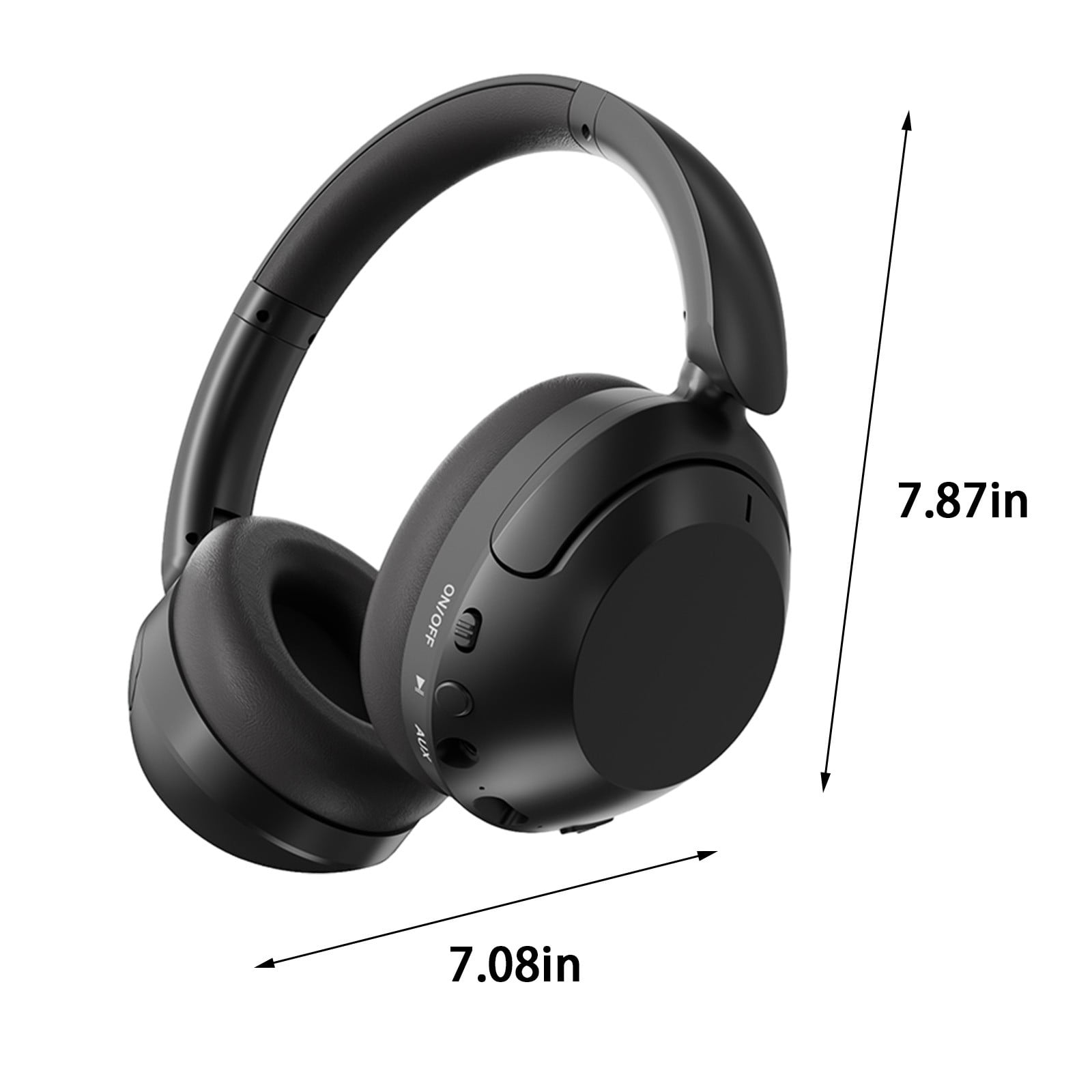 Wireless Headsets with Microphone, 45+ Playtime PC Bluetooth Headset and Multipoint Connect to Laptop Computer and Mobile, Wired or Wireless Headphones (1 Pack),Black