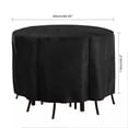 thumbnail image 3 of MYG Housse de Mobilier de Patio Rond Imperméable Housses de Protection pour Table Extérieure avec Cordon pour Ensemble de Mobilier de Jardin 185x110cm Noir, 3 of 8