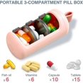 thumbnail image 3 of Exquisite2Pcs 3 Compartment Small Pill Case, Mini Portable Pill Box, Travel Daily Medicine Pill Supplement Organizer, Vitamin Container, 3 of 5