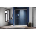 thumbnail image 2 of Sliding Shower Glass Door 50-54 in. W x 72 in. H, Adjustable Semi Frameless Design, ANSI Certified Tempered Glass, 304 Stainless Steel Handles Brushed Nickel for Towel Hanging, 2 of 8