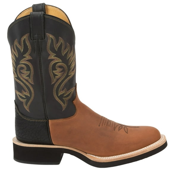 Justin Boots Mens Paluxy Embroidered Round Toe Cowboy Mid Calf Boots