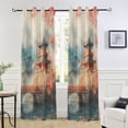 thumbnail image 5 of Blackout Curtains Window Curtain for Bedroom Living Room 1 Panel 82"x52" Chinese Towers and Bridges, 5 of 8