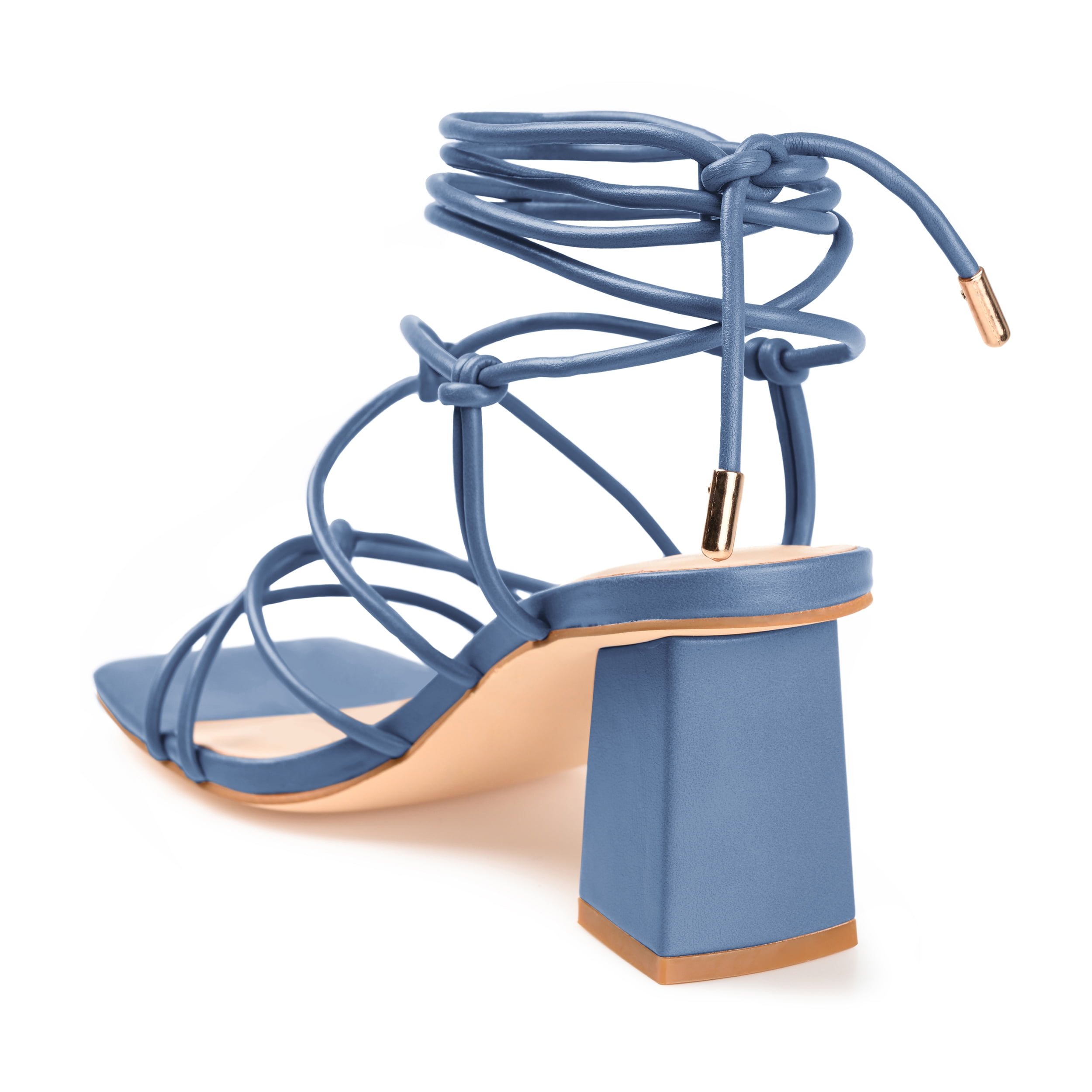 Journee Womens Harpr Open Square Toe Block Heel Dress Sandals