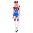 thumbnail image 2 of Music Legs Women's Sassy Red Plumber Costume 70995-RED-SM, 2 of 4