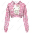thumbnail image 2 of Chandail à Capuchon Imprimé Hello Kitty pour Femmes, Hauts Courts Kawaii Imprimés Harajuku, Sweat Court à Col Rond pour Femmes Harajuku, 2 of 7